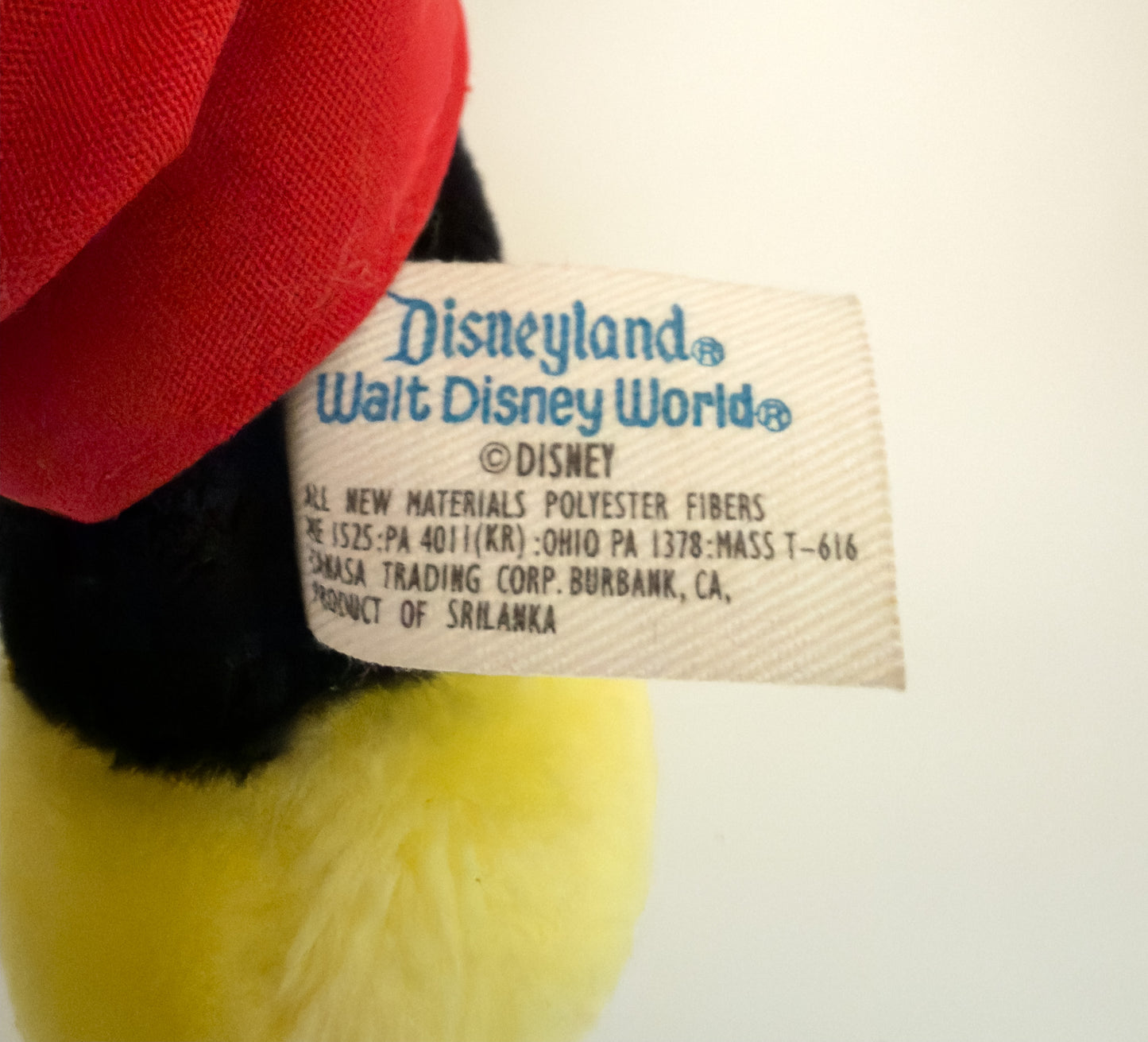 Mickey Mouse | Red Shorts with Yellow Feet Vintage Disney Plush Stuffed Animal (12 in)