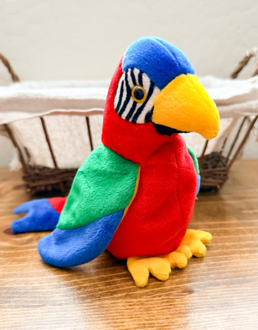Jabber | Bright Colored Parrort TY Stuffed Animal Plush ( 6.5 in)