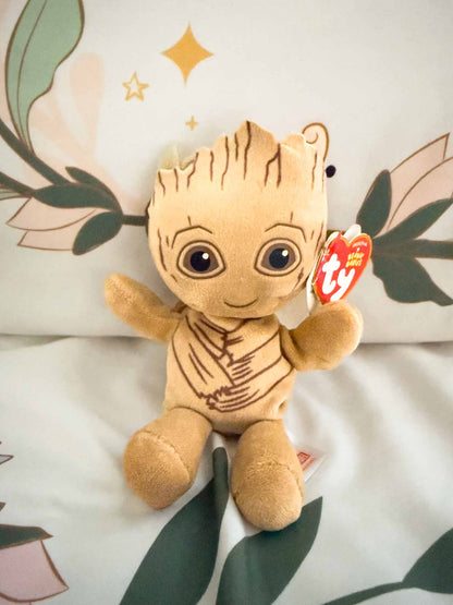 Groot | Tan Marvel Character Plush Stuffed Animal Keychain (4 in)