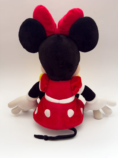 Minnie Mouse | Red Dress with White Polka Dots Disney Plush Stuffed Animal  (14 in)