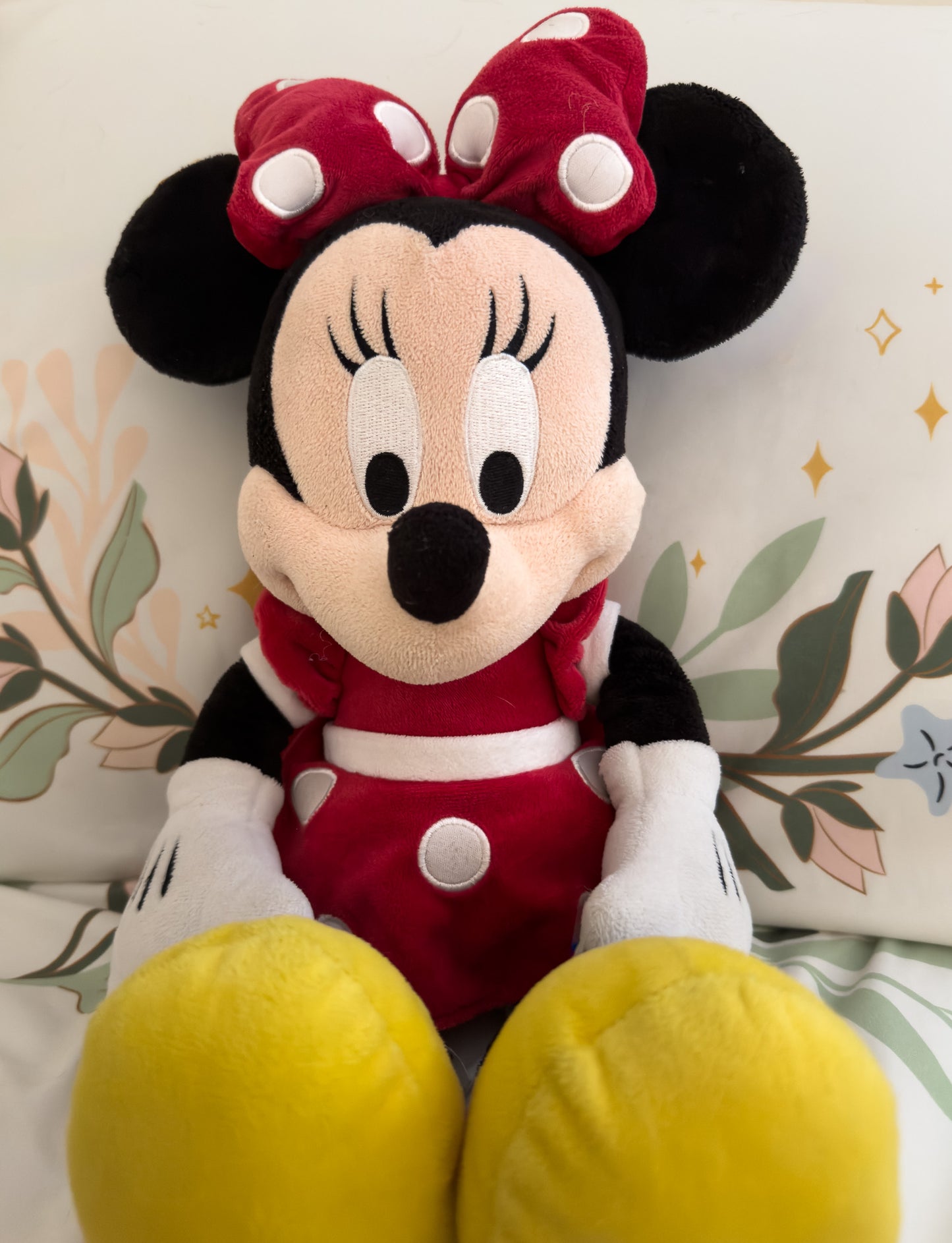 Minnie Mouse | Red Dress with White Polka Dots Disney Plush Stuffed Animal  (14 in)