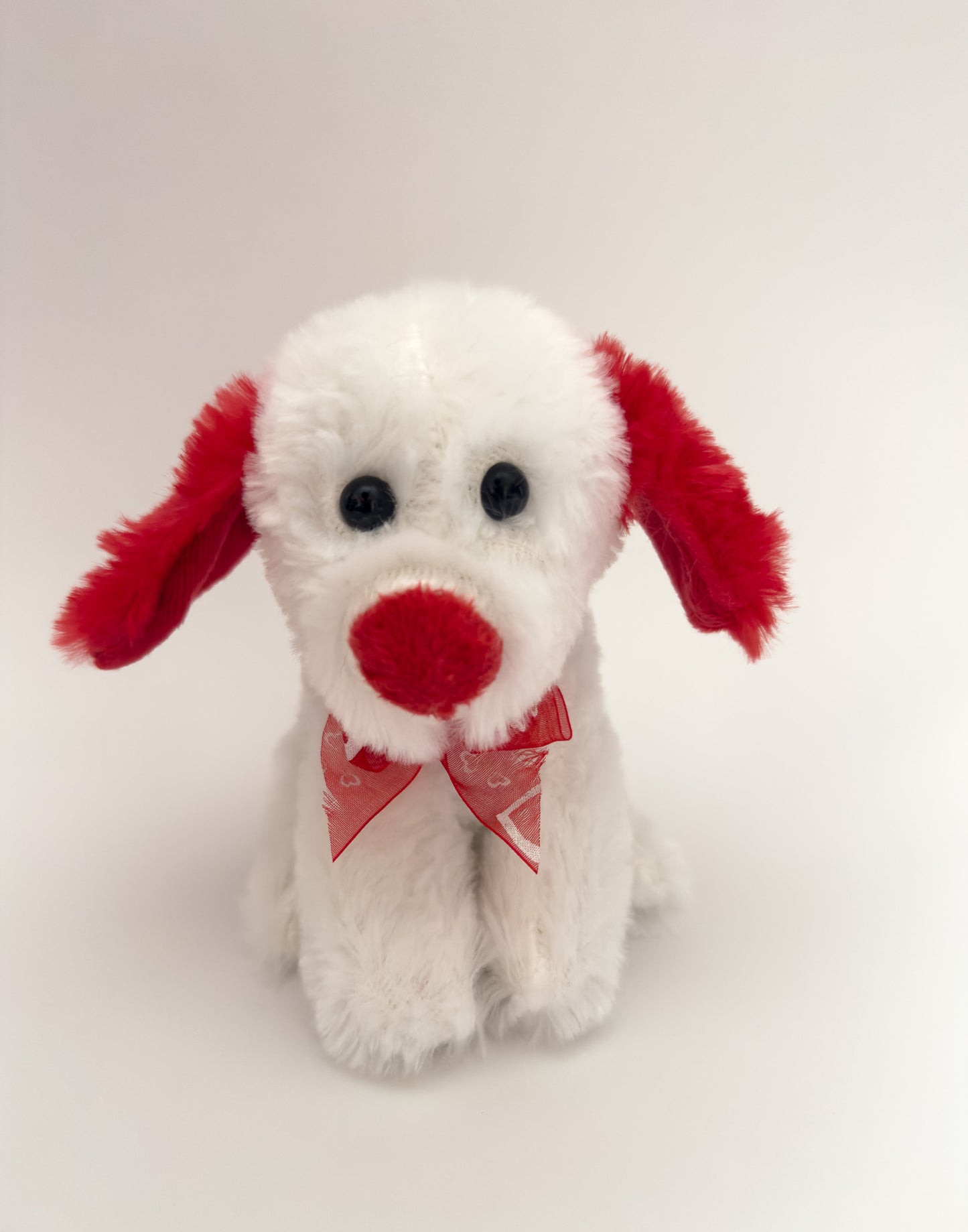 Peppermint | Red and White Dog Plush Stuffed Animal  (6 in)