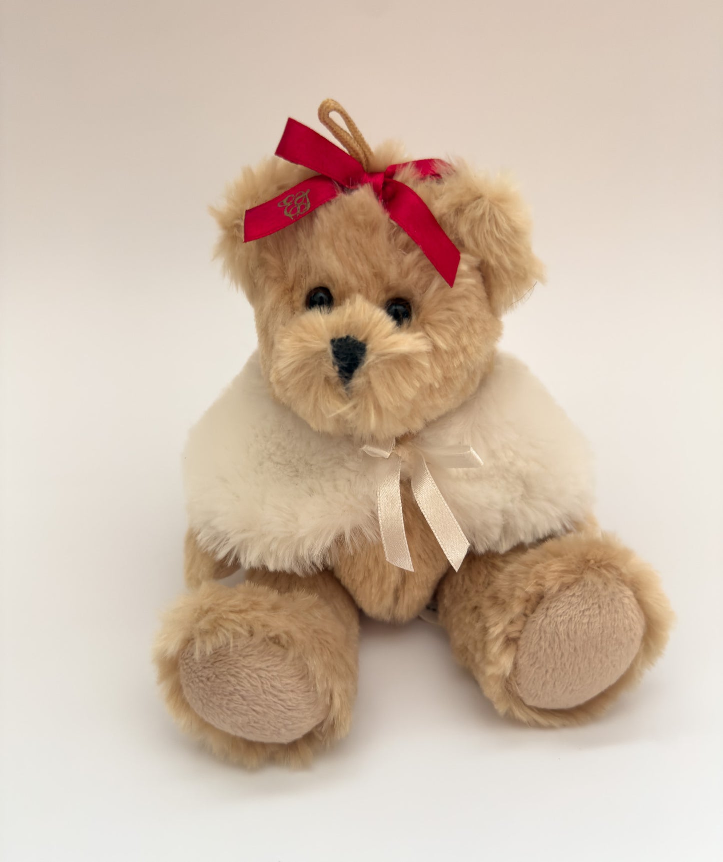 Hazel | Brown Bear with Red Bow Plush Stuffed Animal (5.5 in)