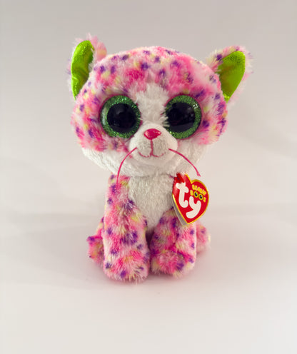 Sophie | Cat Neon Pink, Purple, Yellow TY Beanie Baby Plush ( 6.5 in)