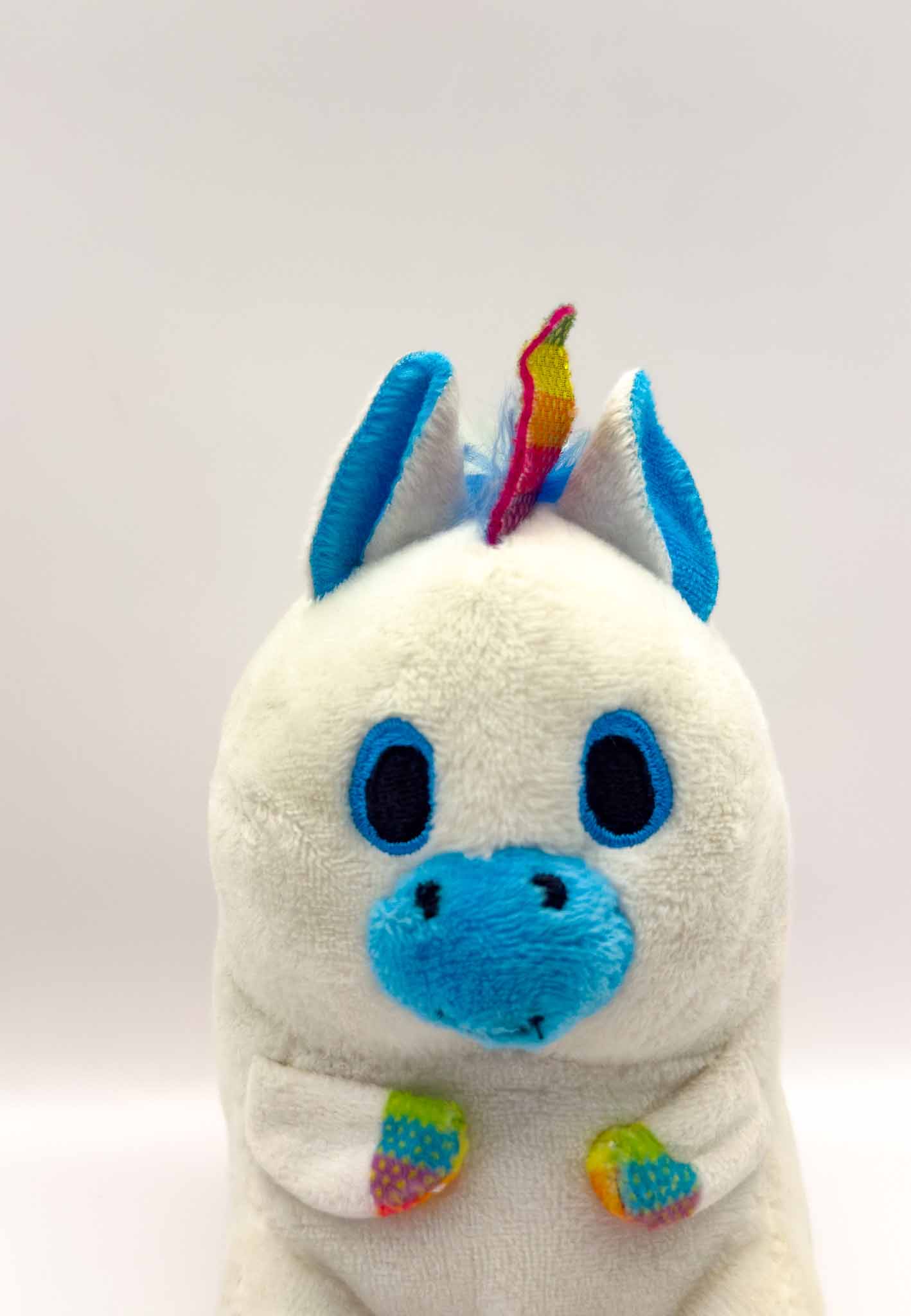 Twinkle | White and Rainbow Unicorn Plush Stuffed Animal Keychain (5 in)