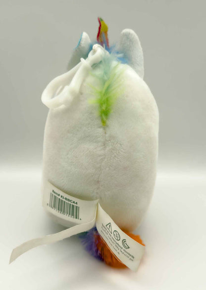 Twinkle | White and Rainbow Unicorn Plush Stuffed Animal Keychain (5 in)