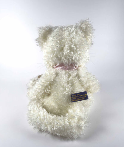 Purrcila| White Cat Plush Stuffed Animal (7 in)